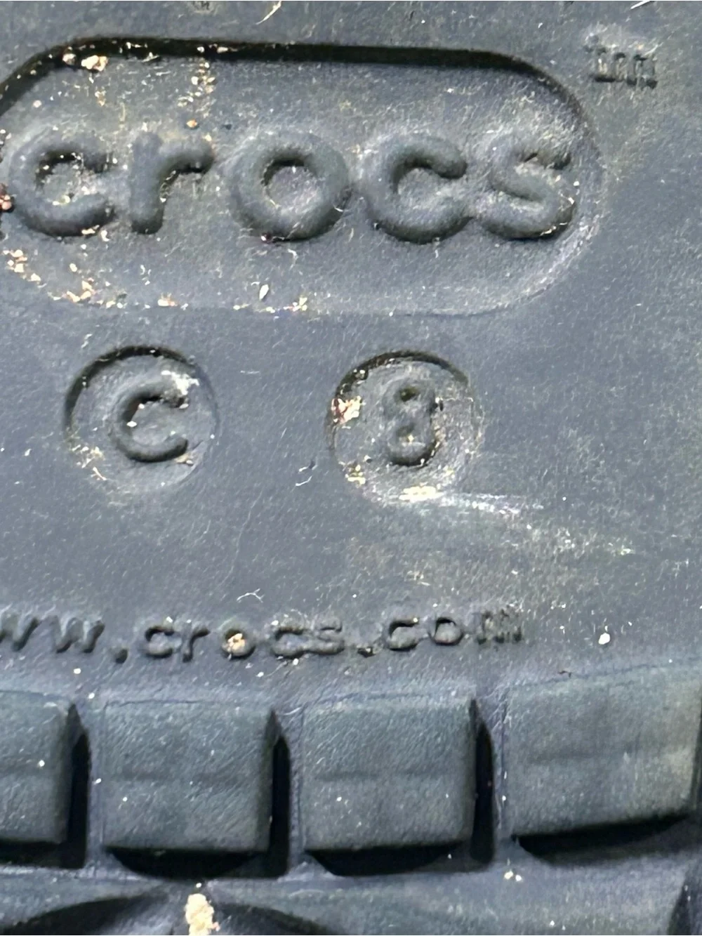 CROCS Baby Toddler C8 Blue Rubber Clogs Slip On Shoes Sandal